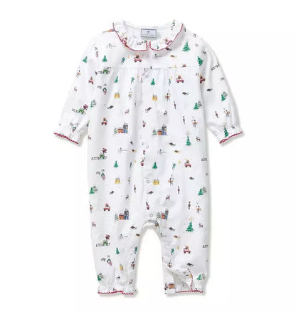 Baby's Twill Madeline Romper in Holiday Town