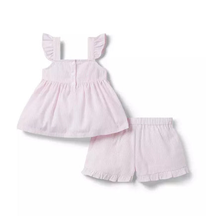 Good Night Ruffle Pajama In Stripe