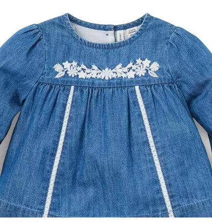 The Embroidered Chambray Matching Baby Set