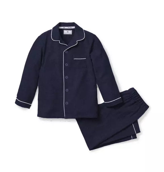 Children's Pajama Set in Navy Flannel