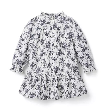 Floral Twill Dropwaist Dress