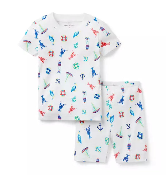 Good Night Short Pajama In Nautical Icon