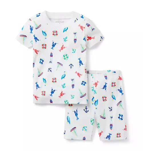 Good Night Short Pajama In Nautical Icon