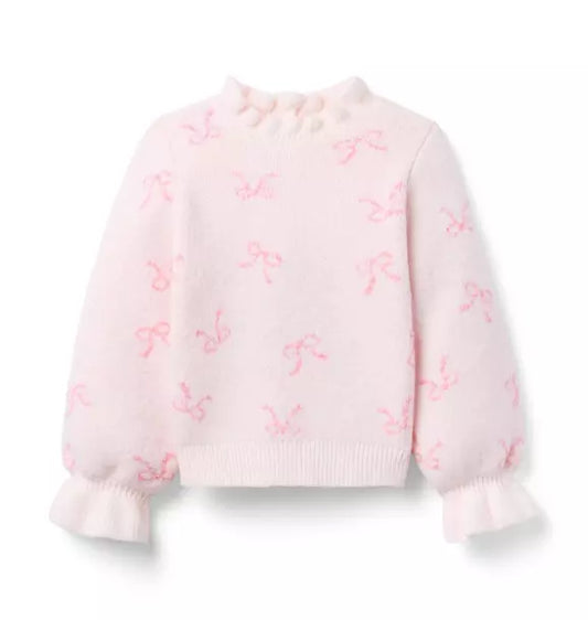 Bow Ruffle Collar Sweater