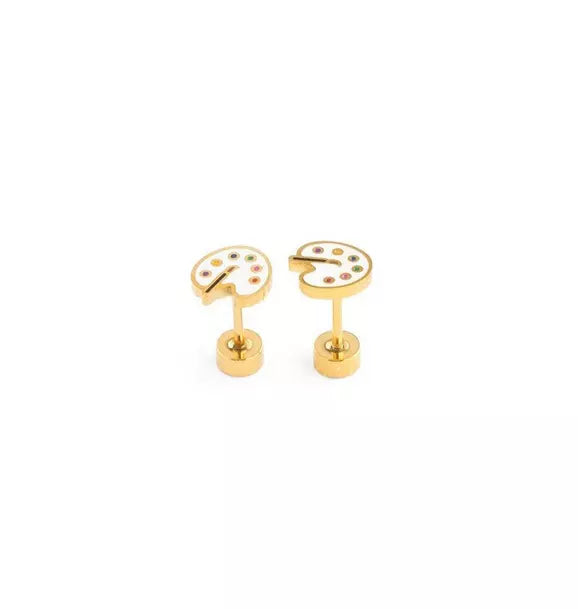 Paint Palette Stud Earrings