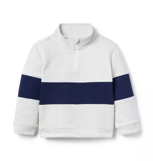 Stripe Half-Zip Sweatshirt