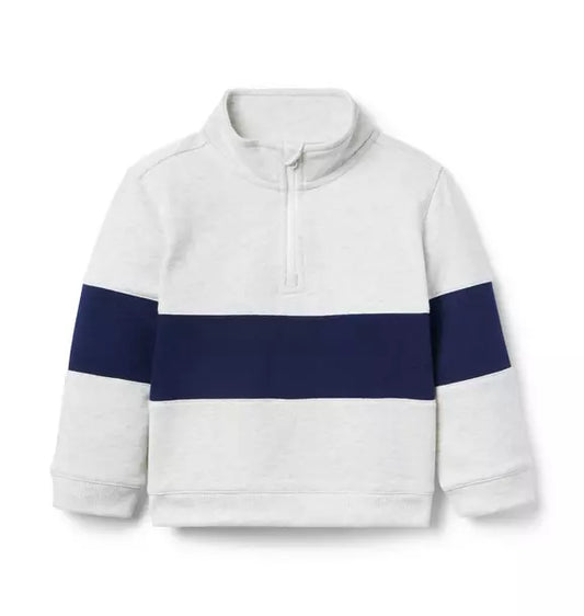 Stripe Half-Zip Sweatshirt