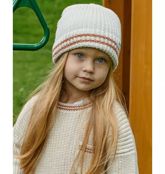 Beanie Tennis Chunky - Ecru/Terracotta