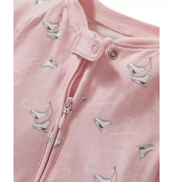 Baby's Pima Peekaboo Romper in Winter Skates
