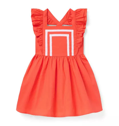 Lace Trim Flutter Sleeve Dress