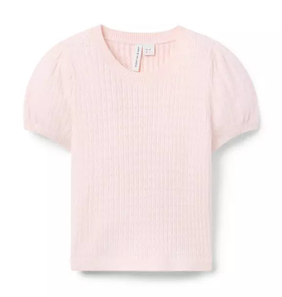 Pointelle Puff Sleeve Top