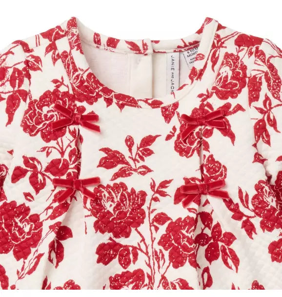 The Floral Quilted Bow Matching Baby Set