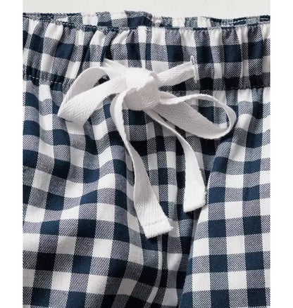 Women's Navy Gingham Twill Pajamas