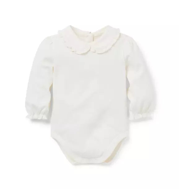 Baby Ruffle Trim Collar Bodysuit