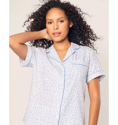 Women's Short Sleeve Short Set in Bluehearts