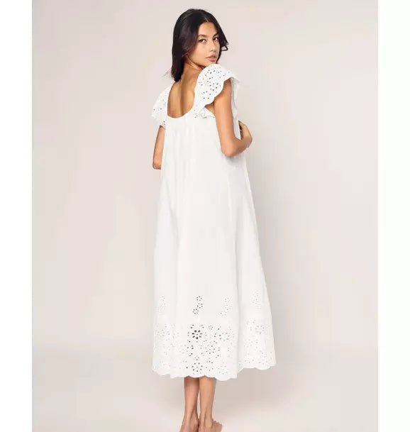 Women's Twill Ava Nightgown in White