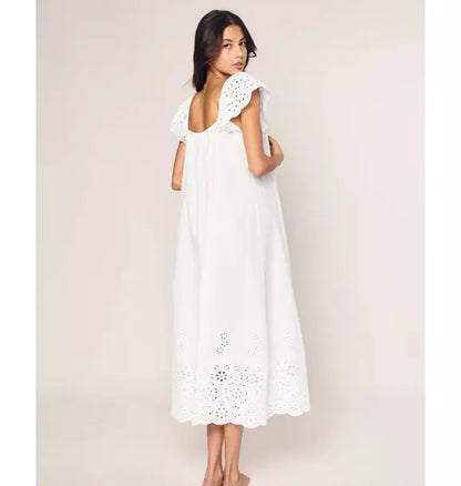 Women's Twill Ava Nightgown in White