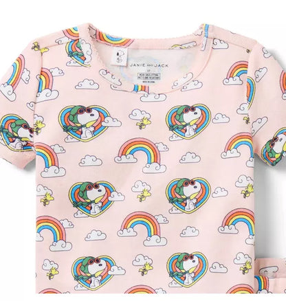 Good Night Short Pajama In Peanuts Snoopy Rainbow