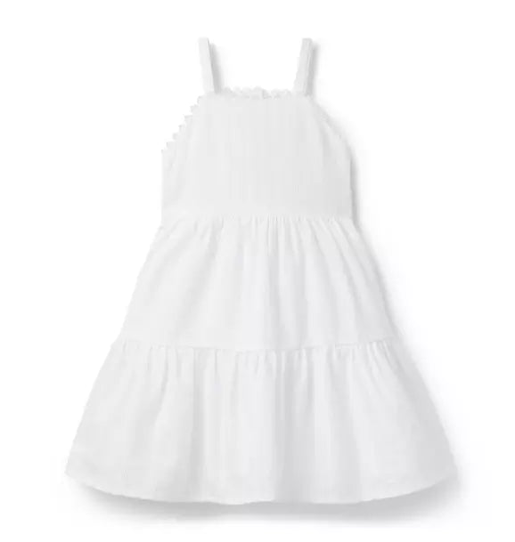 Textured Stripe Tiered Dress