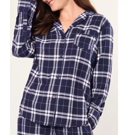 Women's Brushed Twill Pajamas in Oxford Tartan