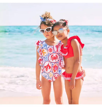 Recycled Ric Rac Ruffle 2-Piece Swimsuit