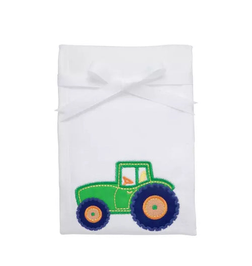 Tractor Applique Burp Cloth