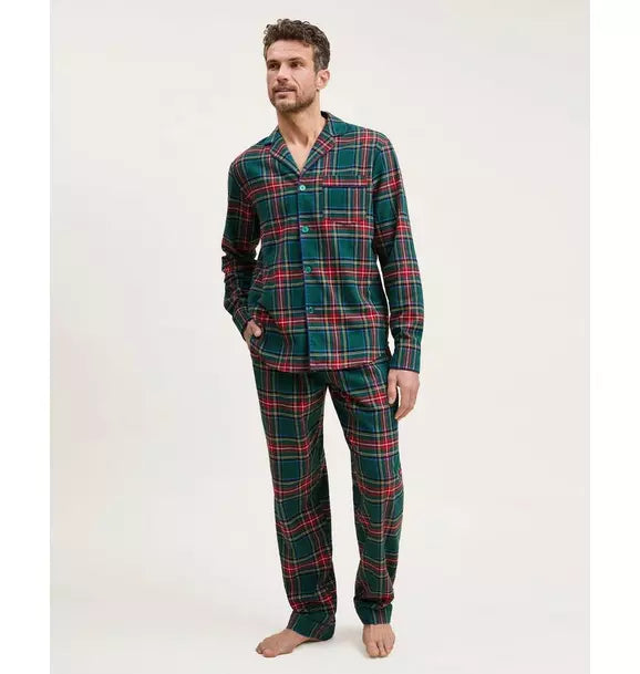 Men's Brushed Twill Pajama Set in Kensington Tartan