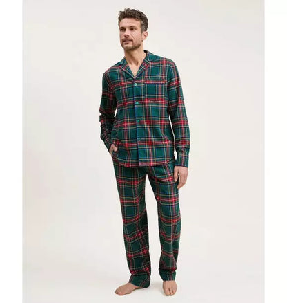 Men's Brushed Twill Pajama Set in Kensington Tartan