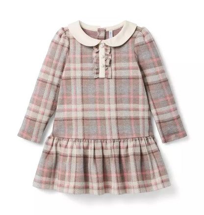 Plaid Jacquard Dropwaist Dress