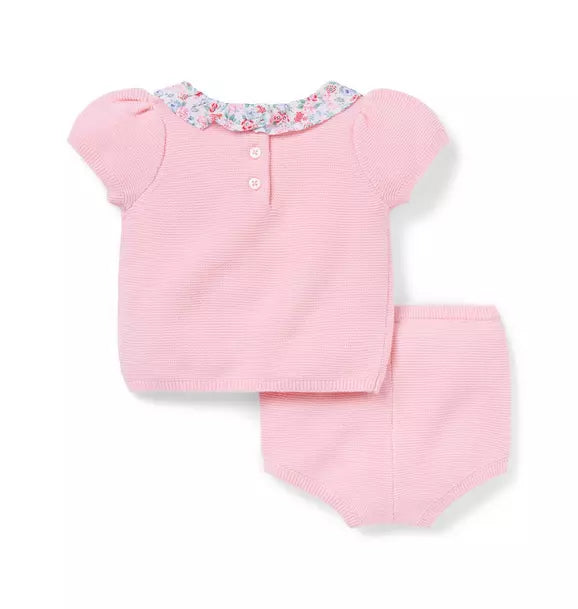 Baby Floral Collar Matching Set