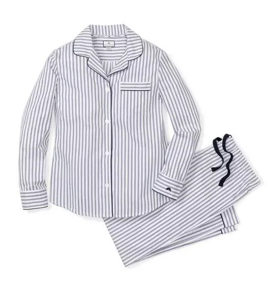 Women's Pajama Set in Navy French Ticking