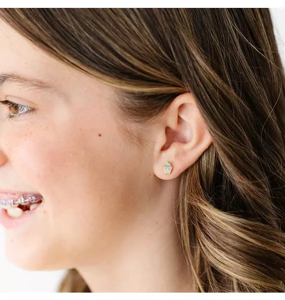 Rainbow Cupcake Stud Earring