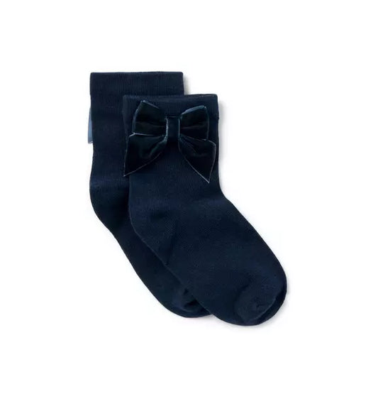 Velvet Bow Sock