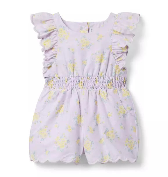 Floral Scalloped Romper