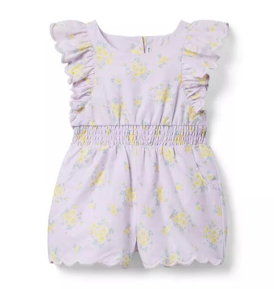 Floral Scalloped Romper