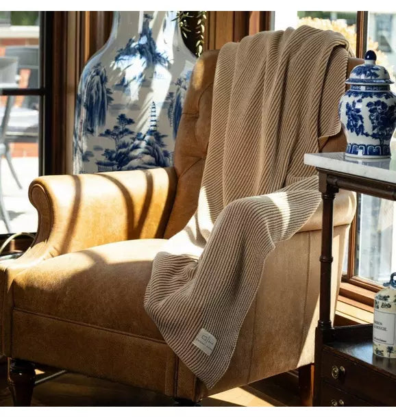 Ribbed Knit Throw