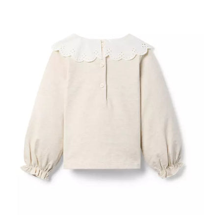 Eyelet Collar Sweatshirt