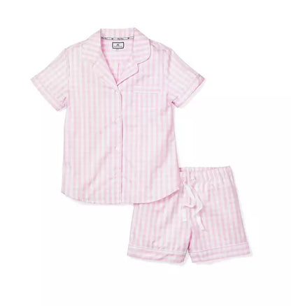Women's Pink Gingham Short Set