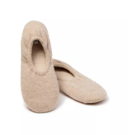 Women's Cashmere Slippers in Camel