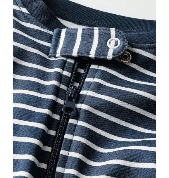 Navy Stripe Pima Cotton Romper