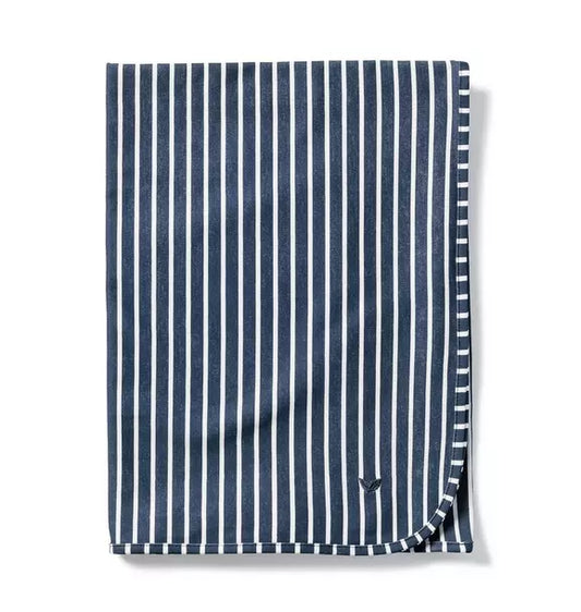 Navy Stripe Pima Cotton Blanket