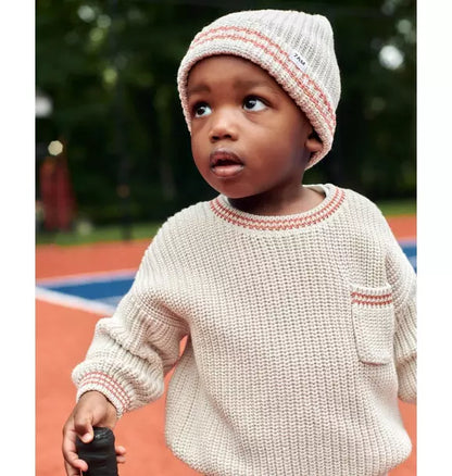 Beanie Tennis Chunky - Ecru/Terracotta