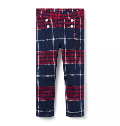 Tartan Jacquard Button Pant