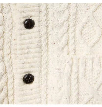 Cable Knit Shawl Collar Cardigan