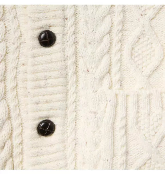 Cable Knit Shawl Collar Cardigan