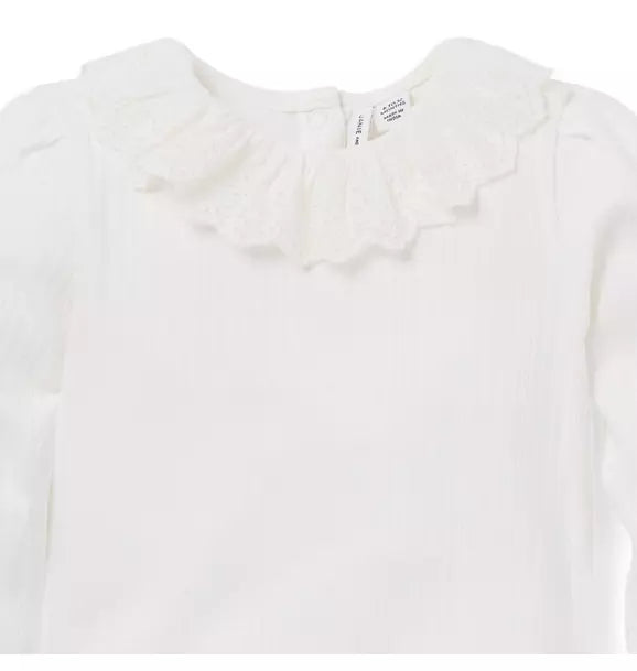 Baby Pointelle Ruffle Collar Bodysuit