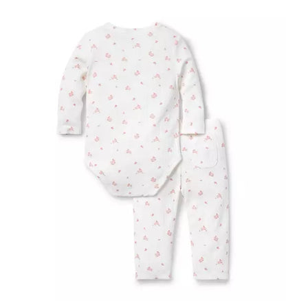 Baby Bunny Pointelle Wrap Matching Set