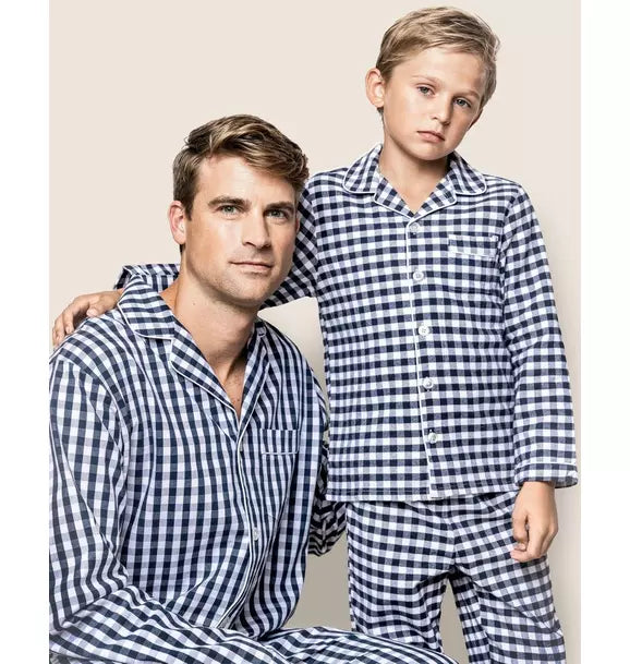 Navy Gingham Pajama Set
