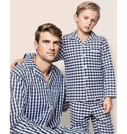 Navy Gingham Pajama Set