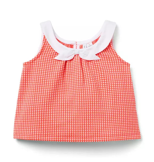 Gingham Bow Top
